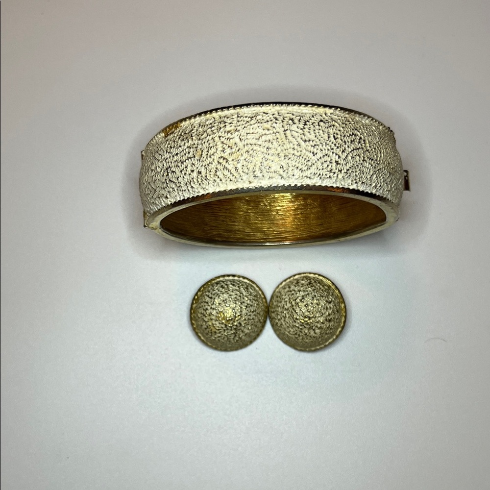 Rousseau Bangle Bracelet with Matching Clip-On Earrings